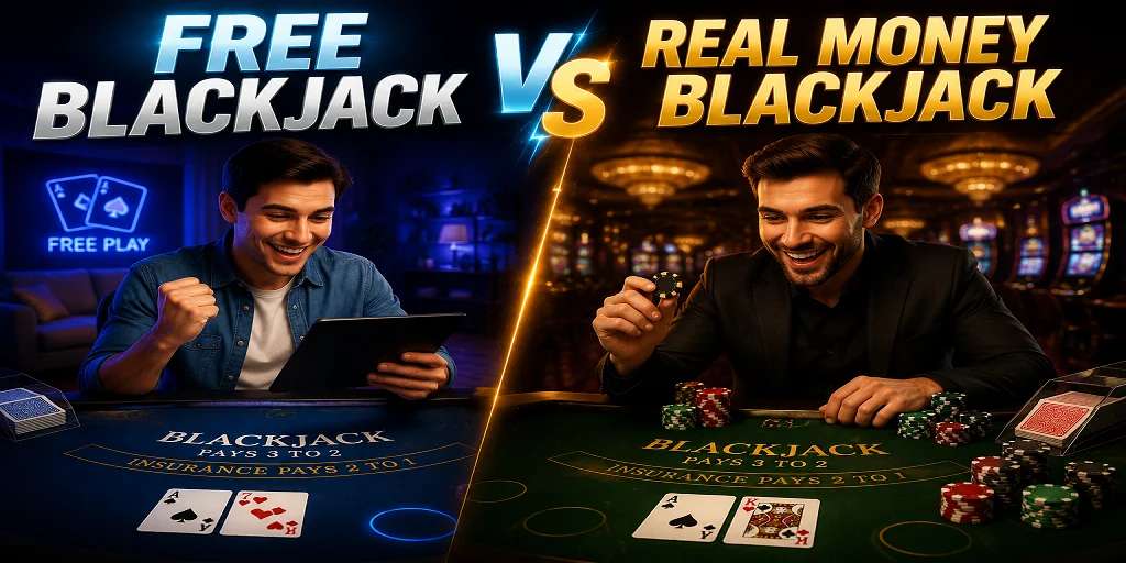 Free Blackjack Vs Real Money Blackjack